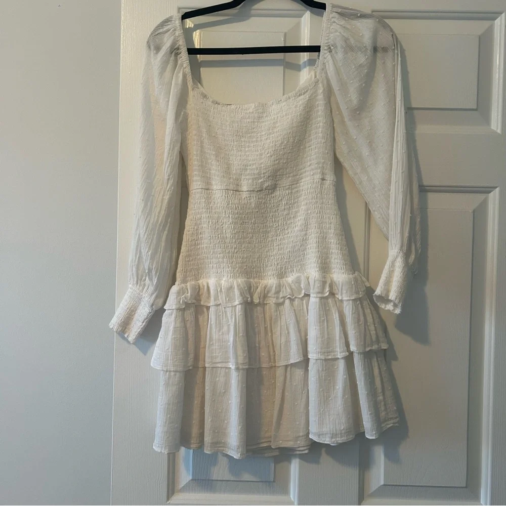 White Ruffled Dress - Picture 2 of 2